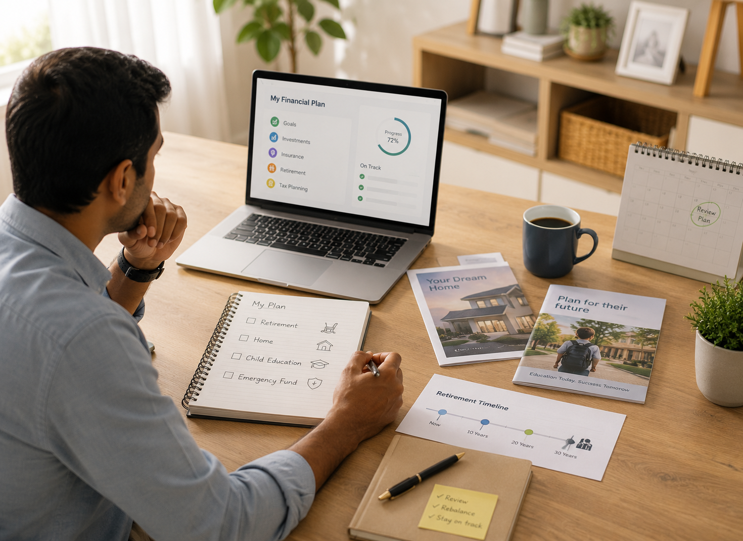 Indian professional using Floatr planning tools for goals, tax and retirement