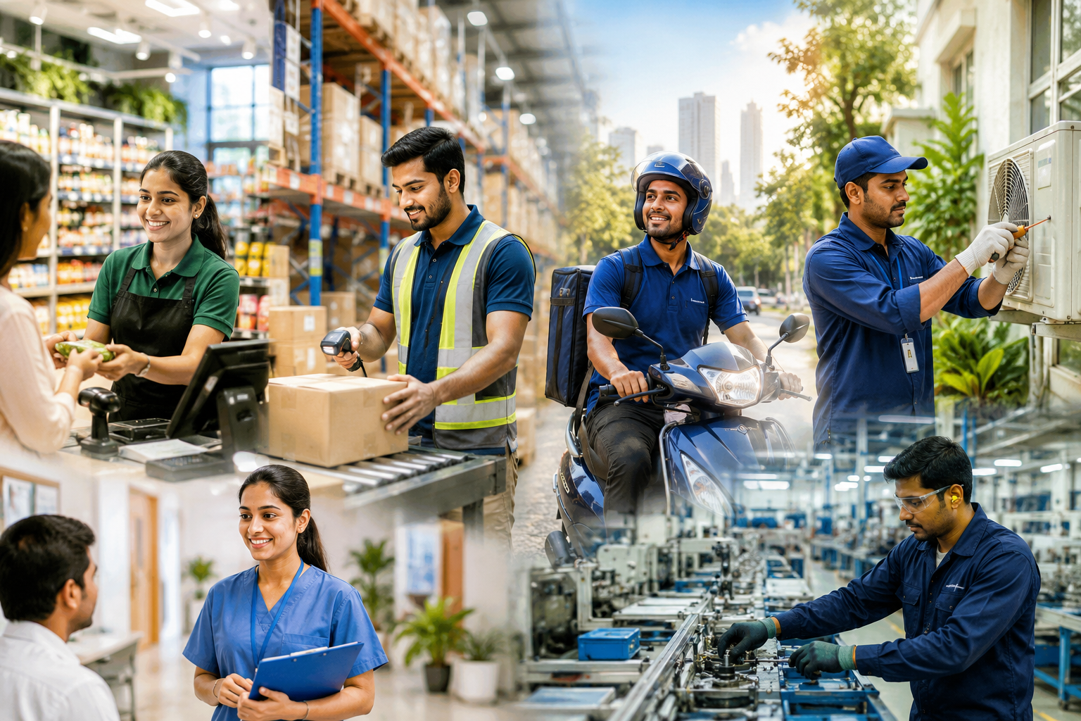 Gigrise 1 Frontline logistics and delivery professionals at work