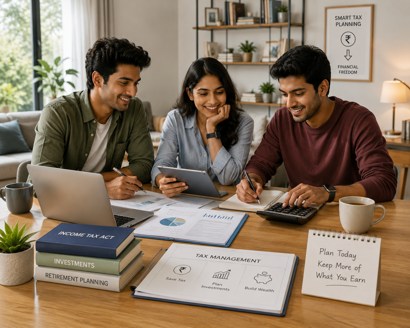 Tax planning documents and financial review in India