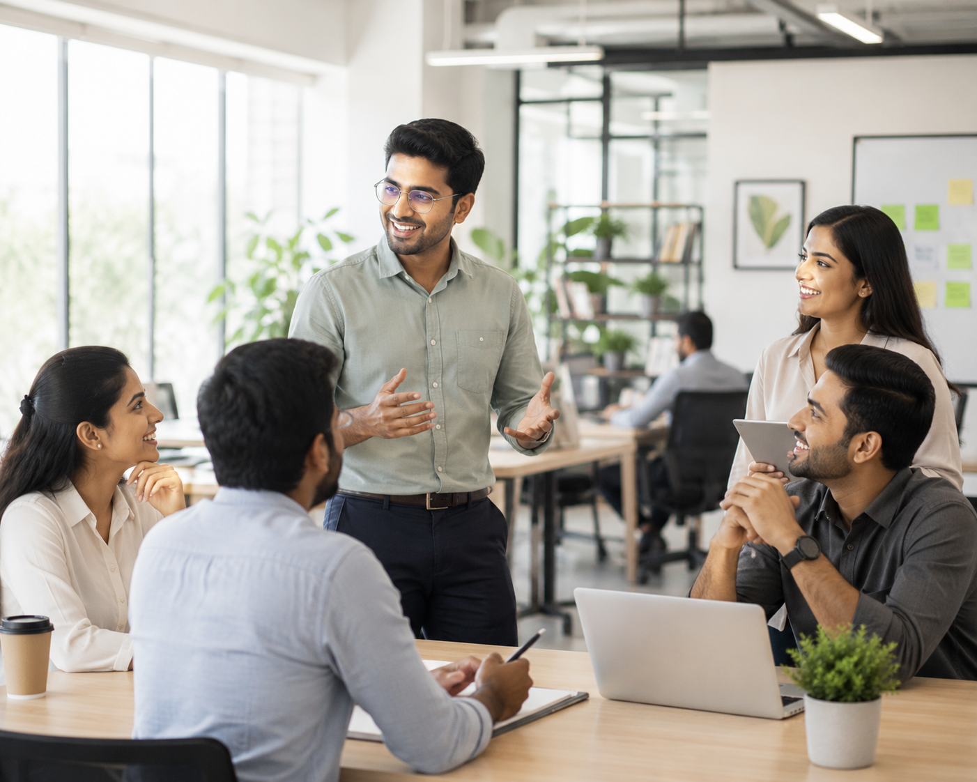 Edvisor 9 Confident employees collaborating at work