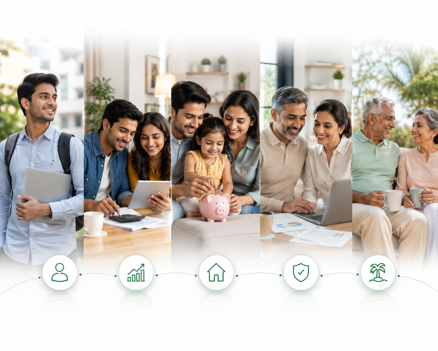Planning 8 People at different life stages planning finances together